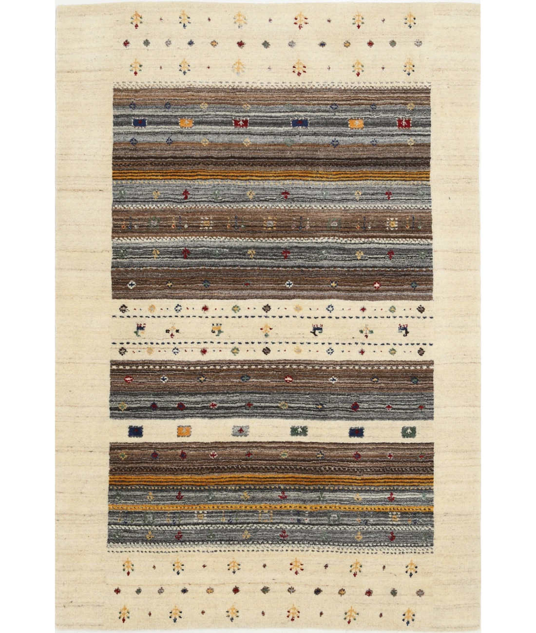 Hand Made Lori Wool Rug 4' 0" X 5' 11"