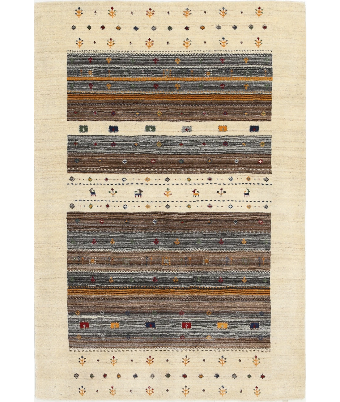 Hand Made Lori Wool Rug 4' 1" X 5' 11"