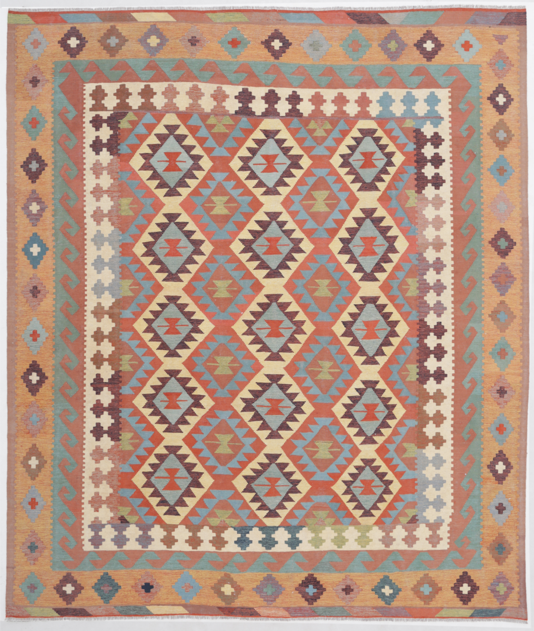 Hand Woven Kafkas Kilim Wool Kilim  - 8' 3" X 9' 9"
