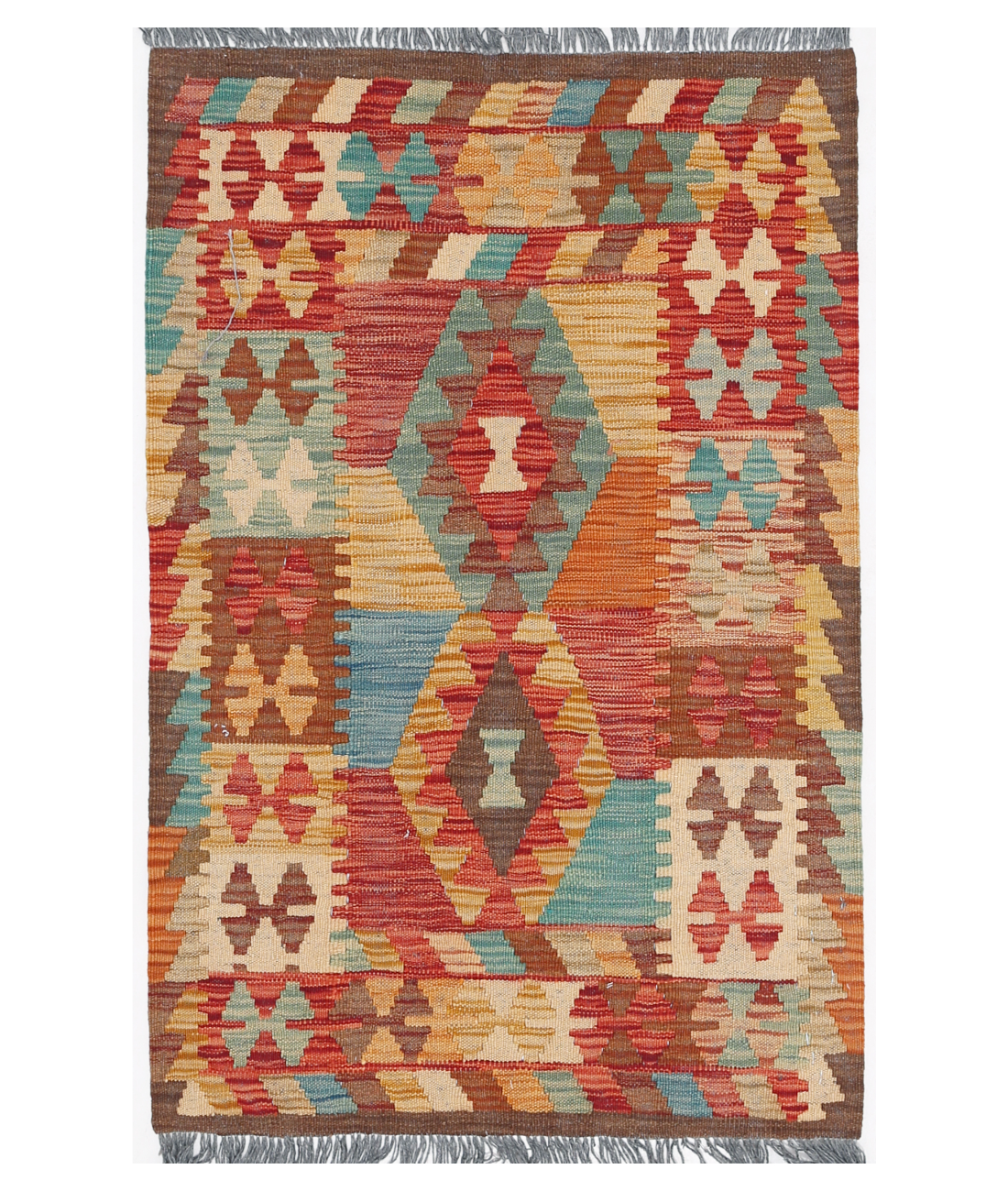 Hand Woven Maimana Kilim Wool Kilim  - 2' 2" X 3' 3"