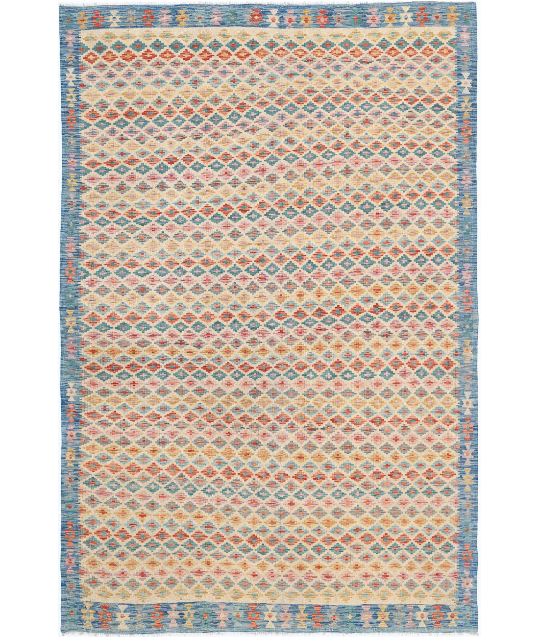 Hand Knotted Maimana Kilim Wool Kilim Rug - 6'8'' x 10'0'' 6'8'' x 10'0'' (200 X 300) / Multi / Multi