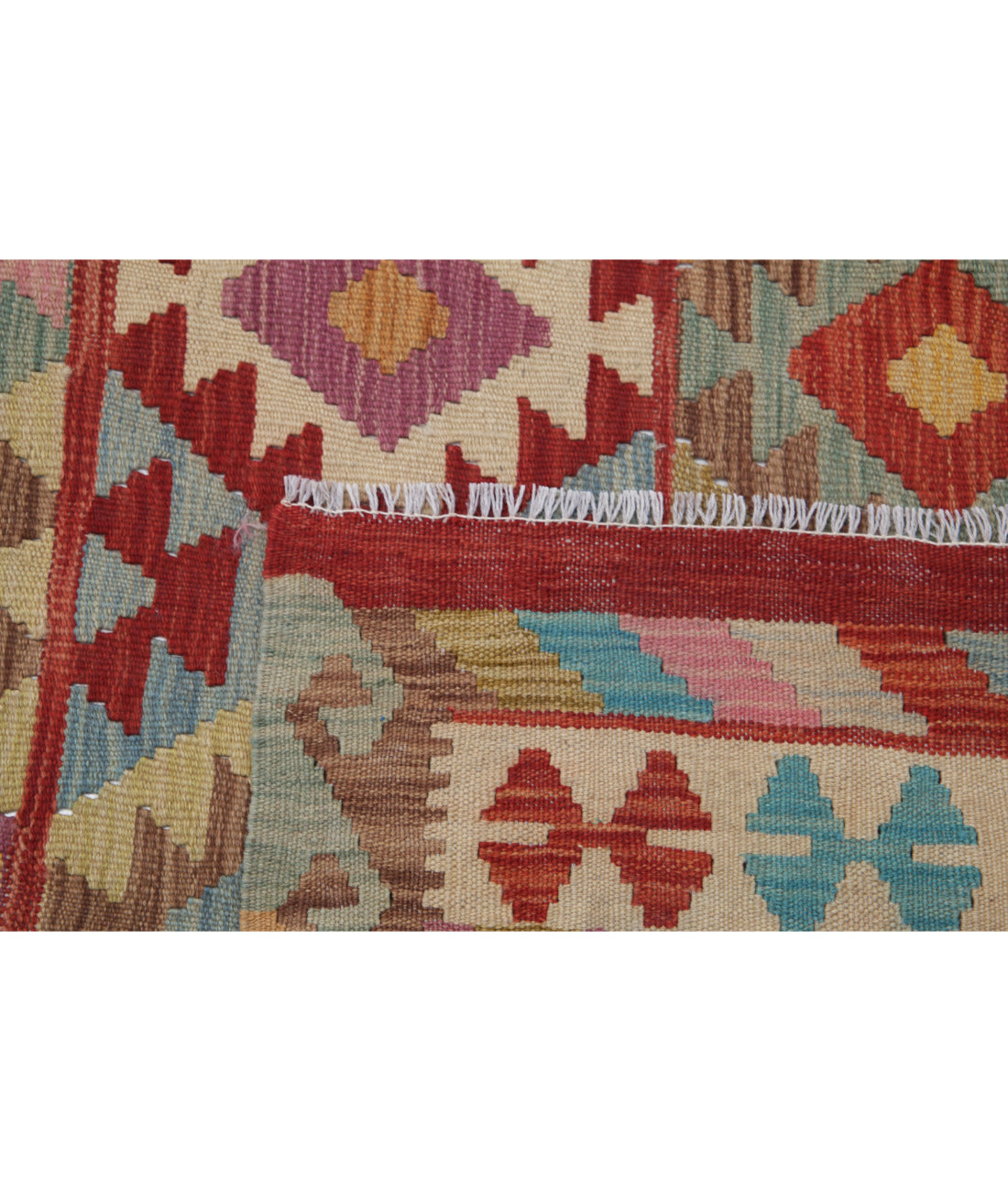 Hand Knotted Maimana Kilim Wool Kilim Rug - 6'6'' x 9'10'' 6'6'' x 9'10'' (195 X 295) / Multi / Multi