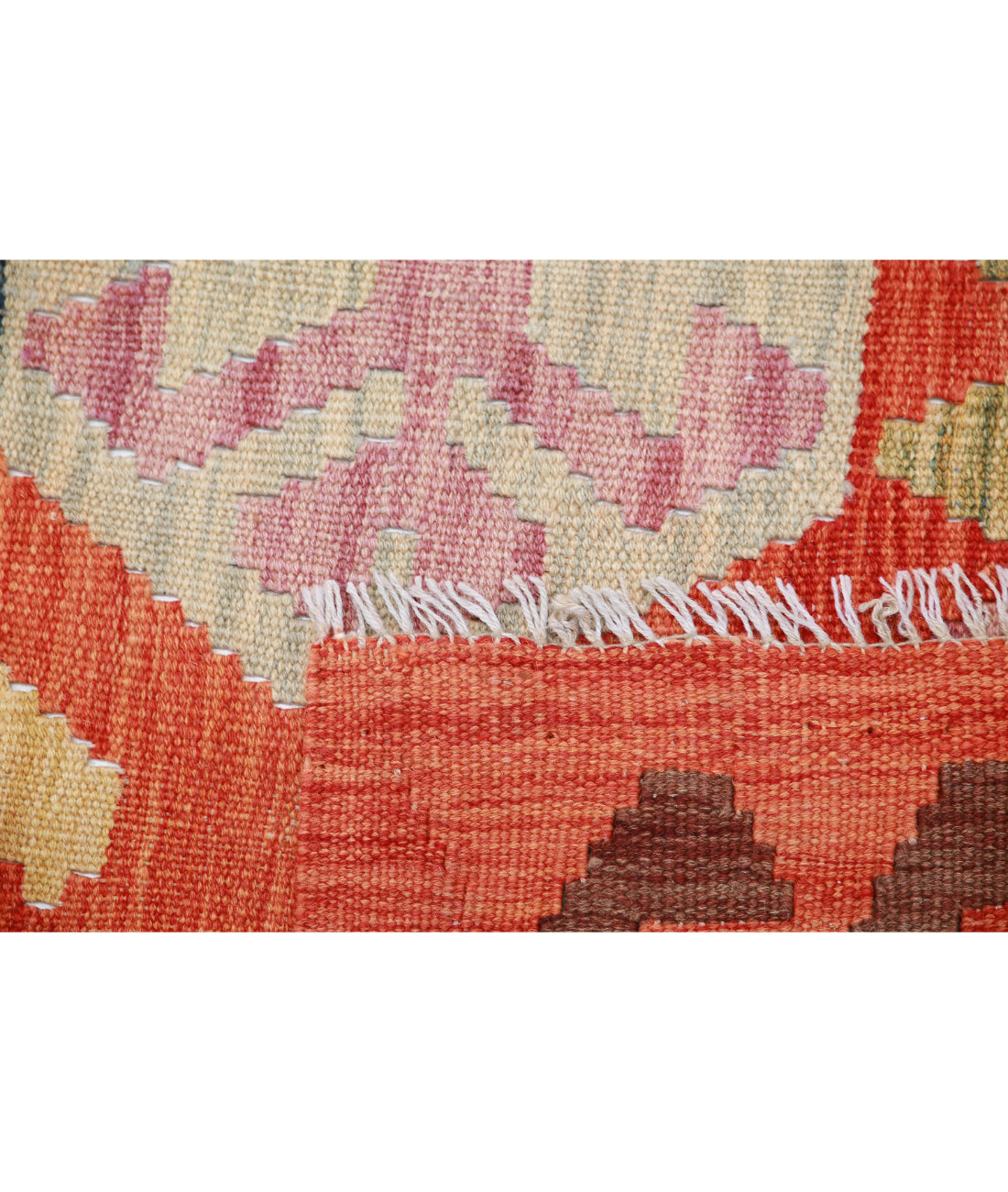 Hand Knotted Maimana Kilim Wool Kilim Rug - 6'6'' x 9'8'' 6'6'' x 9'8'' (195 X 290) / Red / Red