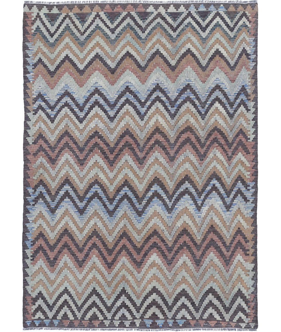 Hand Knotted Maimana Kilim Wool Kilim Rug - 4'8'' x 6'6'' 4'8'' x 6'6'' (140 X 195) / Multi / Multi