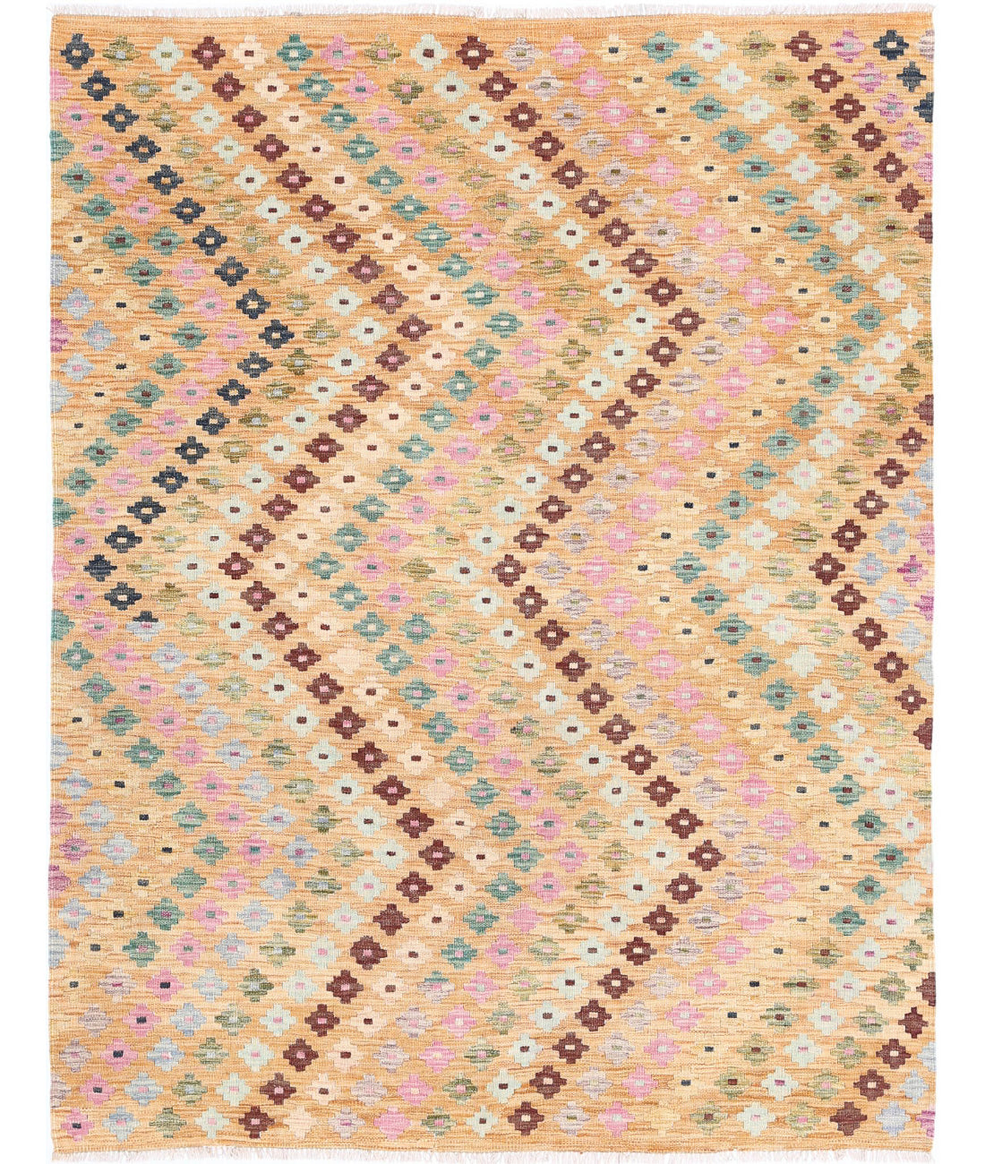 Hand Knotted Maimana Kilim Wool Kilim Rug - 4&#39;10&#39;&#39; x 6&#39;4&#39;&#39; 4&#39;10&#39;&#39; x 6&#39;4&#39;&#39; (145 X 190) / Multi / Multi