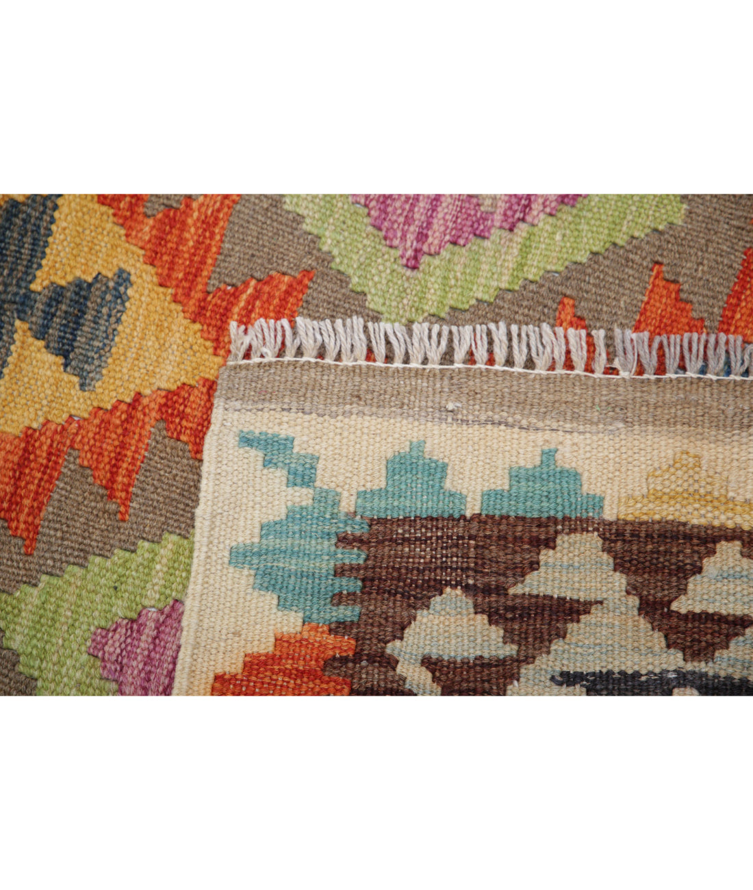 Hand Knotted Maimana Kilim Wool Kilim Rug - 5'1'' x 6'9'' 5'1'' x 6'9'' (153 X 203) / Multi / Multi