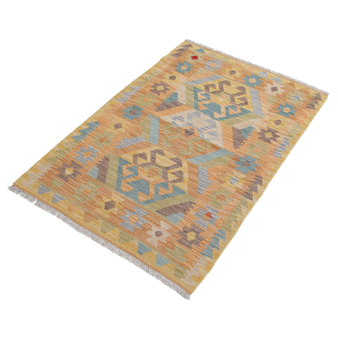 Hand Woven Maimana Kilim Wool Kilim Rug - 2'8'' x 3'11''