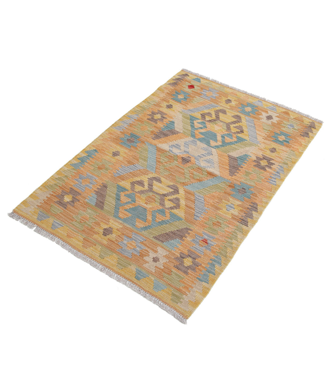 Hand Woven Maimana Kilim Wool Kilim Rug - 2'8'' x 3'11''