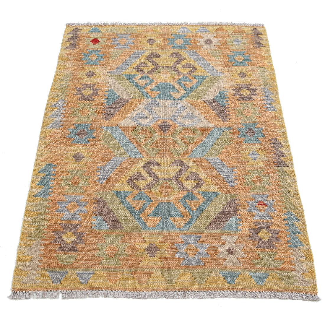 Hand Woven Maimana Kilim Wool Kilim Rug - 2'8'' x 3'11''