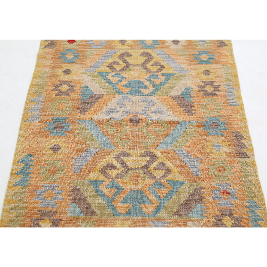 Hand Woven Maimana Kilim Wool Kilim Rug - 2'8'' x 3'11''