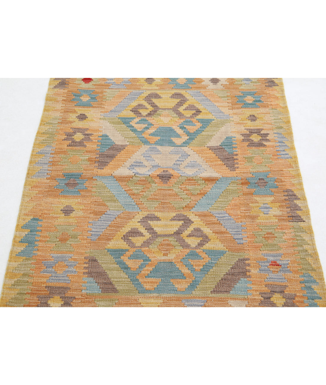 Hand Woven Maimana Kilim Wool Kilim Rug - 2'8'' x 3'11''