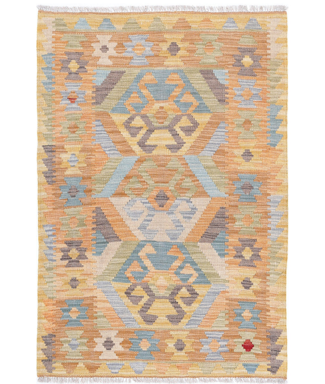 Hand Woven Maimana Kilim Wool Kilim Rug - 2'8'' x 3'11''