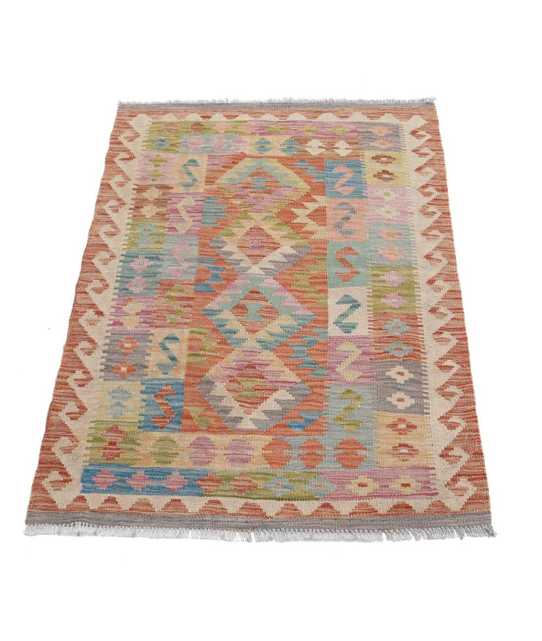 Hand Knotted Maimana Kilim Wool Kilim Rug - 2'8'' x 3'7'' 2'8'' x 3'7'' (80 X 108) / Multi / Multi