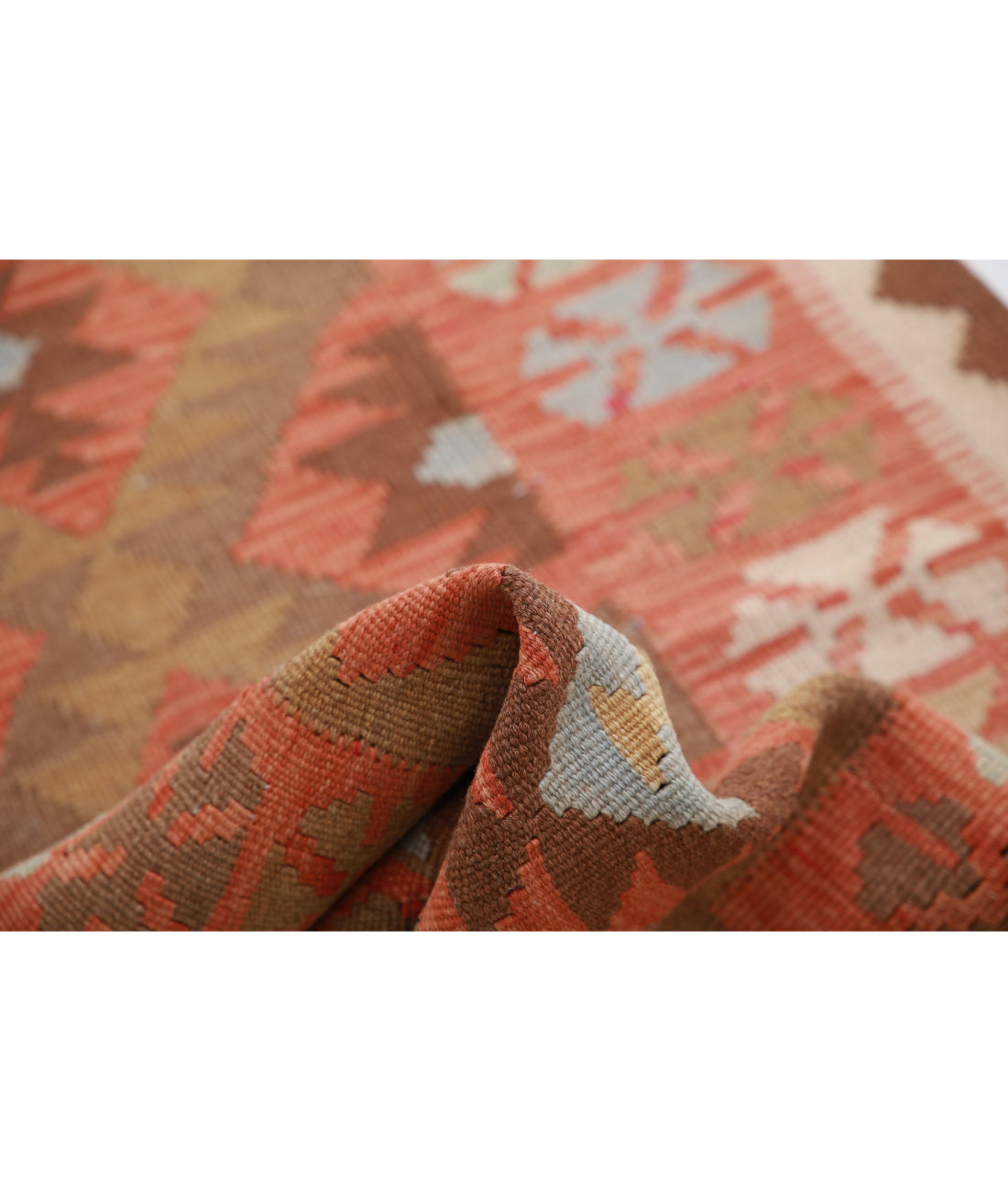 Hand Knotted Maimana Kilim Wool Kilim Rug - 2'5'' x 4'4'' 2'5'' x 4'4'' (73 X 130) / Red / Red