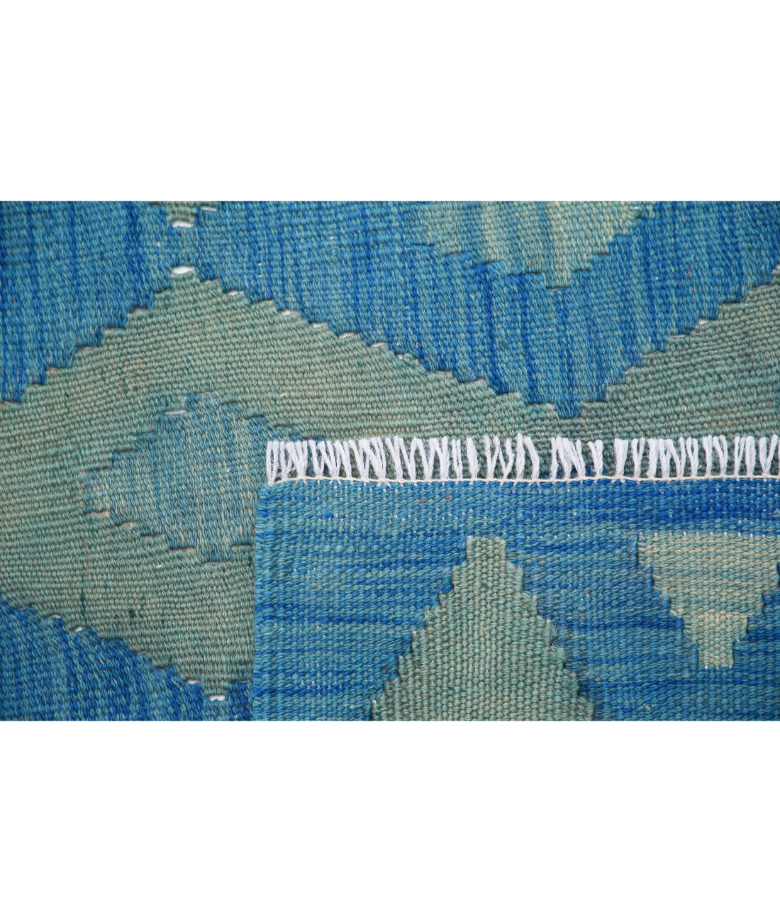Hand Knotted Maimana Kilim Wool Kilim Rug - 2'6'' x 4'1'' 2'6'' x 4'1'' (75 X 123) / Blue / Blue