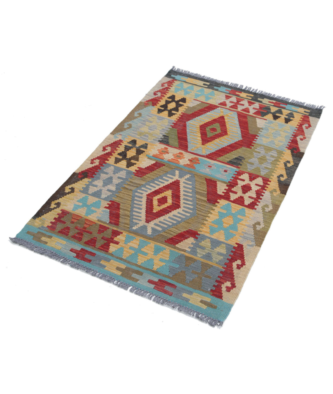 Hand Knotted Maimana Kilim Wool Kilim Rug - 2'8'' x 4'2'' 2'8'' x 4'2'' (80 X 125) / Multi / Multi