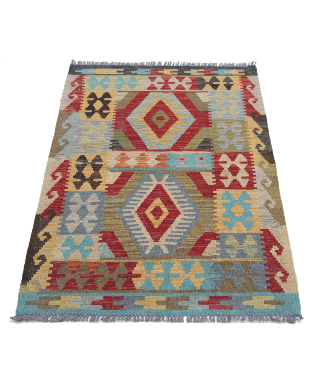 Hand Knotted Maimana Kilim Wool Kilim Rug - 2'8'' x 4'2'' 2'8'' x 4'2'' (80 X 125) / Multi / Multi