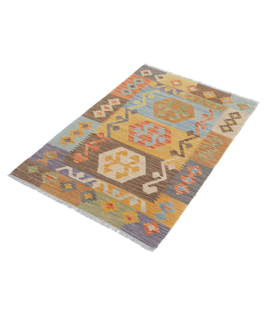 Hand Knotted Maimana Kilim Wool Kilim Rug - 2'8'' x 4'1'' 2'8'' x 4'1'' (80 X 123) / Multi / Multi