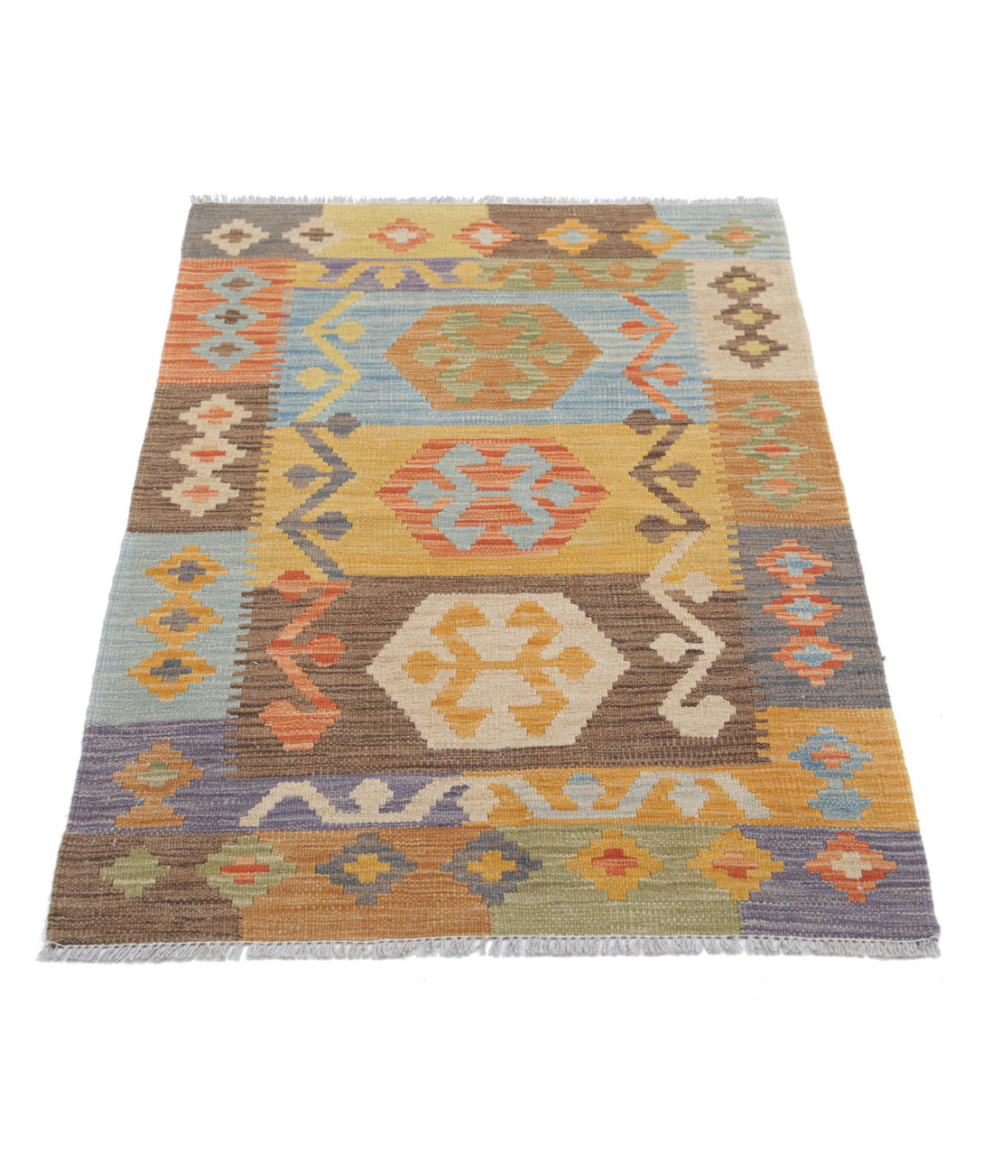 Hand Knotted Maimana Kilim Wool Kilim Rug - 2'8'' x 4'1'' 2'8'' x 4'1'' (80 X 123) / Multi / Multi