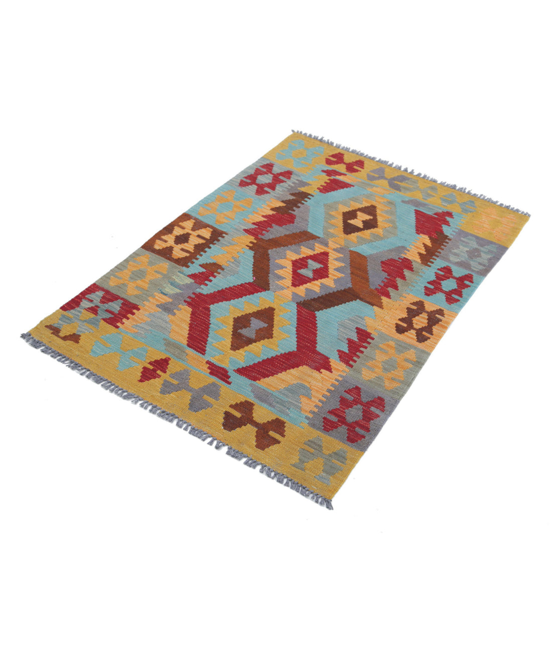 Hand Knotted Maimana Kilim Wool Kilim Rug - 2'8'' x 4'0'' 2'8'' x 4'0'' (80 X 120) / Multi / Multi
