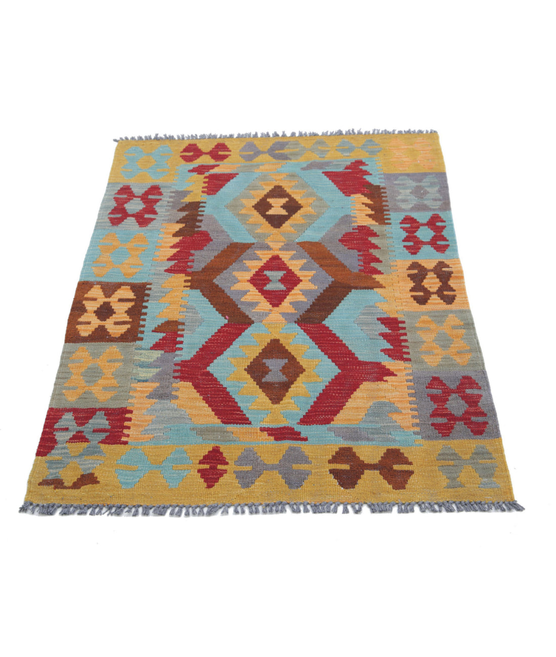 Hand Knotted Maimana Kilim Wool Kilim Rug - 2'8'' x 4'0'' 2'8'' x 4'0'' (80 X 120) / Multi / Multi