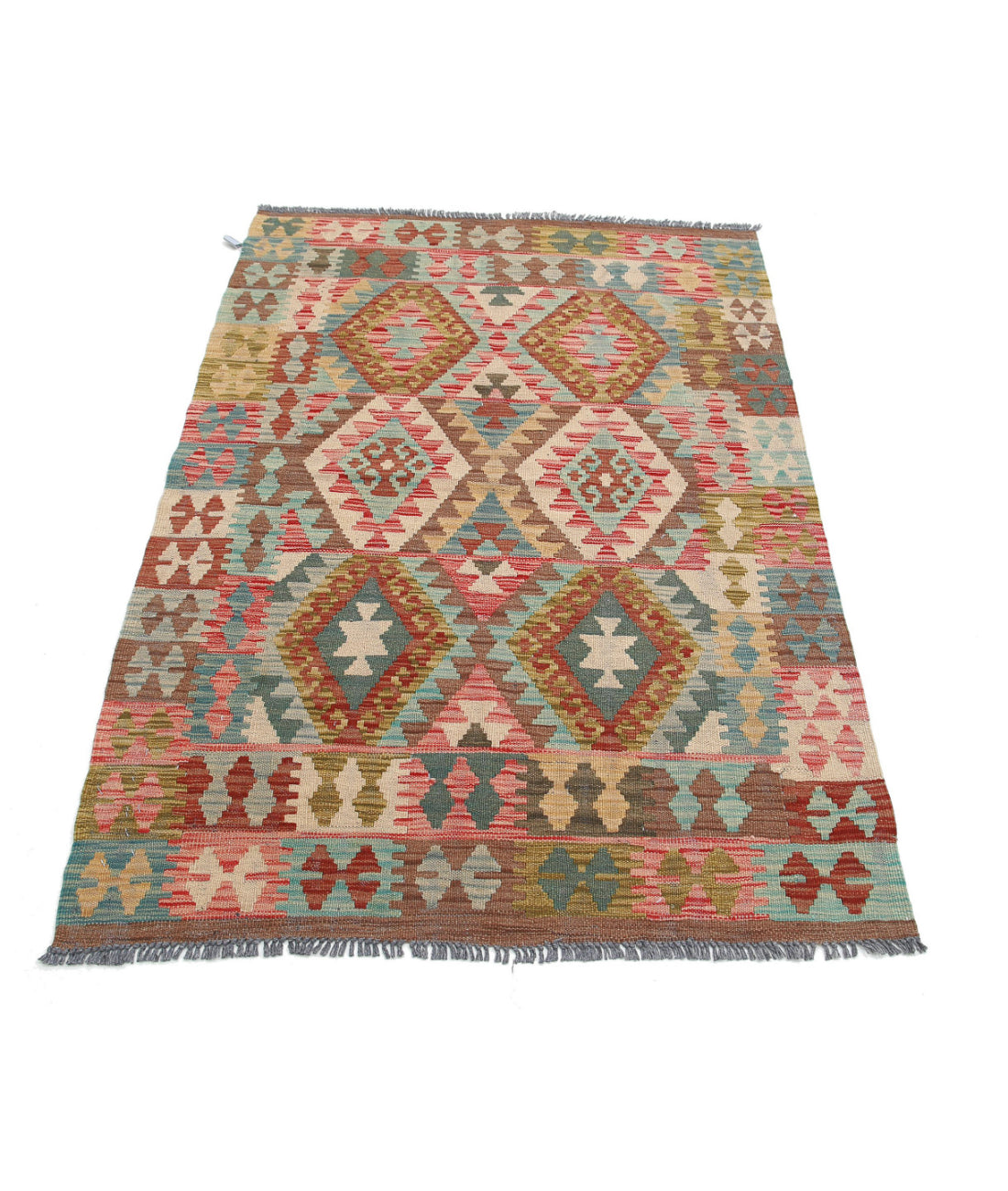 Hand Knotted Maimana Kilim Wool Kilim Rug - 3'3'' x 4'9'' 3'3'' x 4'9'' (98 X 143) / Multi / Multi