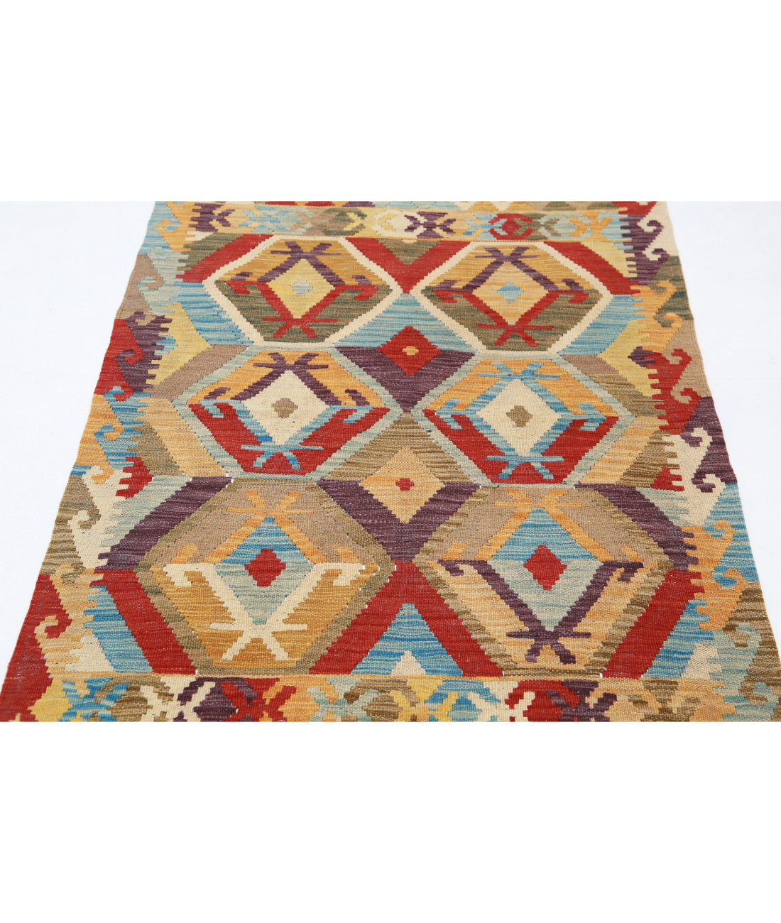 Hand Knotted Maimana Kilim Wool Kilim Rug - 3'2'' x 5'2'' 3'2'' x 5'2'' (95 X 155) / Multi / Multi