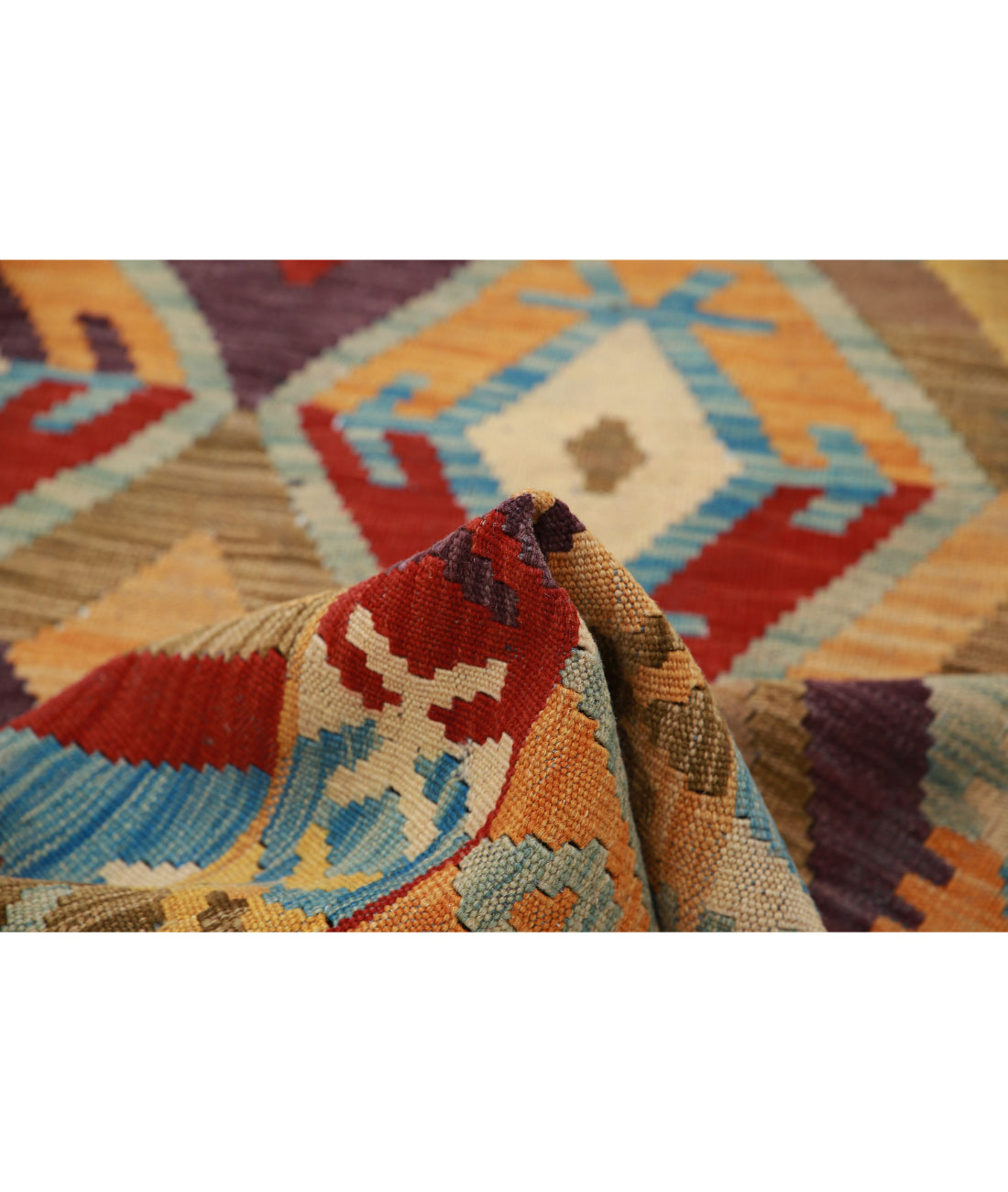 Hand Knotted Maimana Kilim Wool Kilim Rug - 3'2'' x 5'2'' 3'2'' x 5'2'' (95 X 155) / Multi / Multi