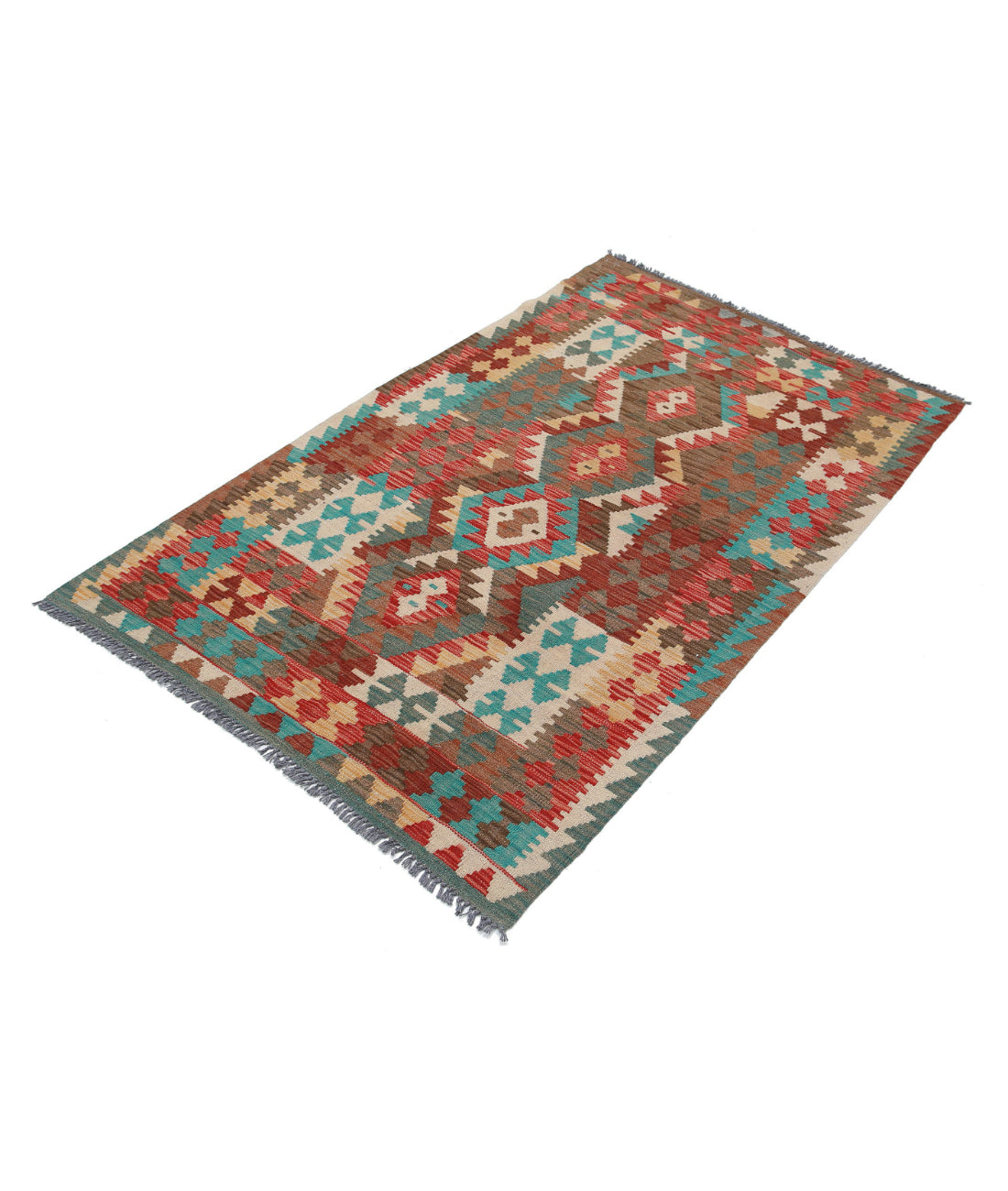 Hand Knotted Maimana Kilim Wool Kilim Rug - 3'1'' x 5'1'' 3'1'' x 5'1'' (93 X 153) / Multi / Multi