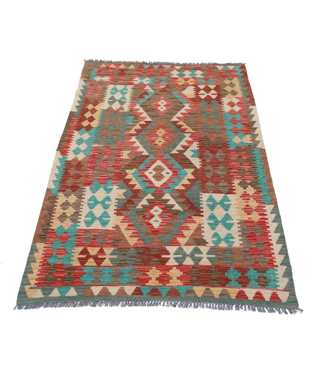 Hand Knotted Maimana Kilim Wool Kilim Rug - 3'1'' x 5'1'' 3'1'' x 5'1'' (93 X 153) / Multi / Multi