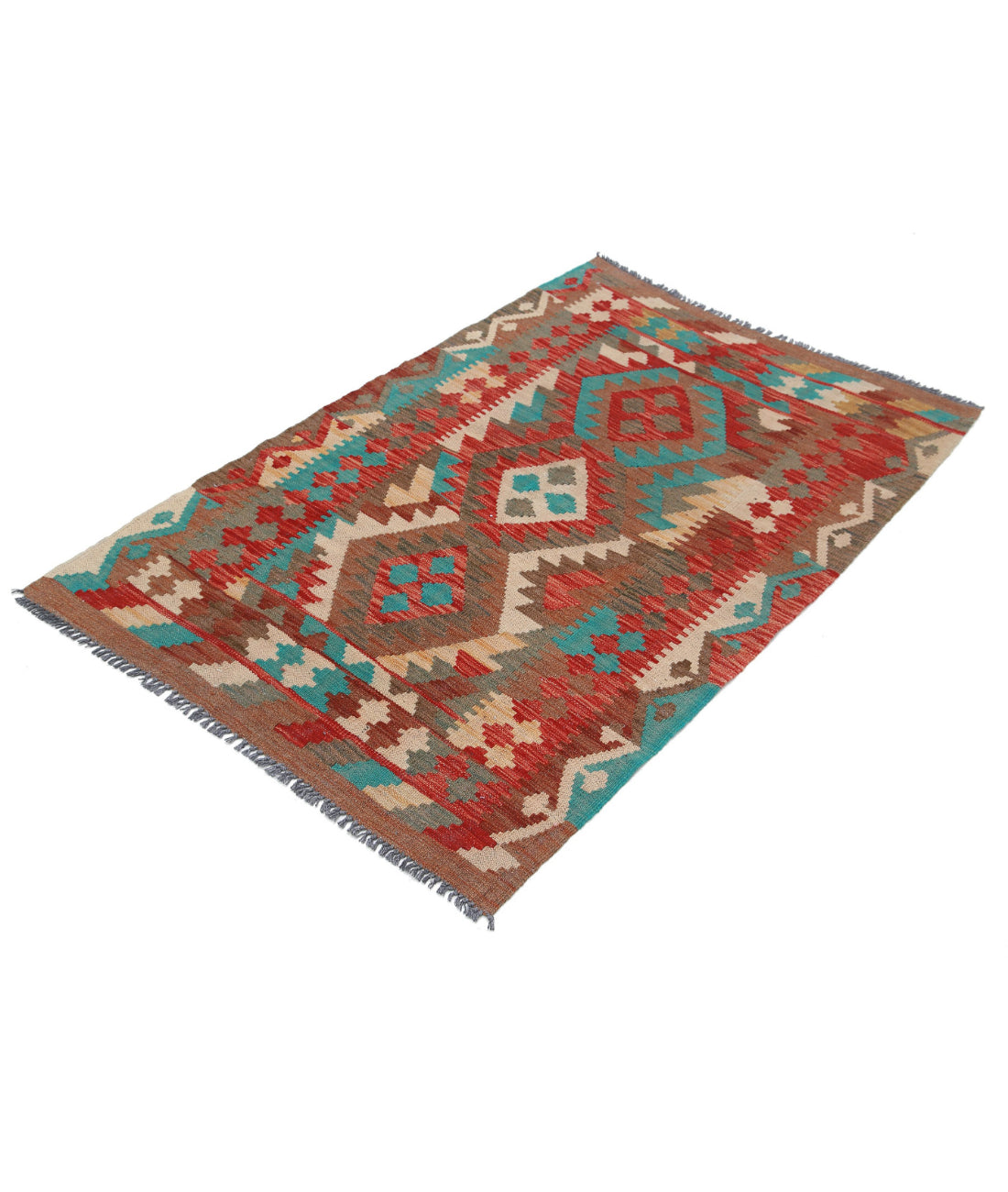 Hand Knotted Maimana Kilim Wool Kilim Rug - 3'2'' x 4'10'' 3'2'' x 4'10'' (95 X 145) / Multi / Multi