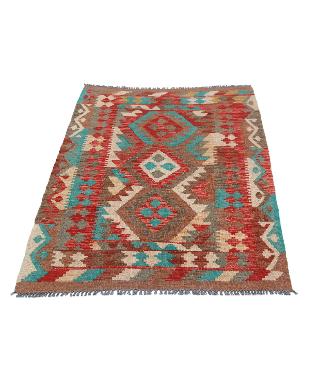 Hand Knotted Maimana Kilim Wool Kilim Rug - 3'2'' x 4'10'' 3'2'' x 4'10'' (95 X 145) / Multi / Multi