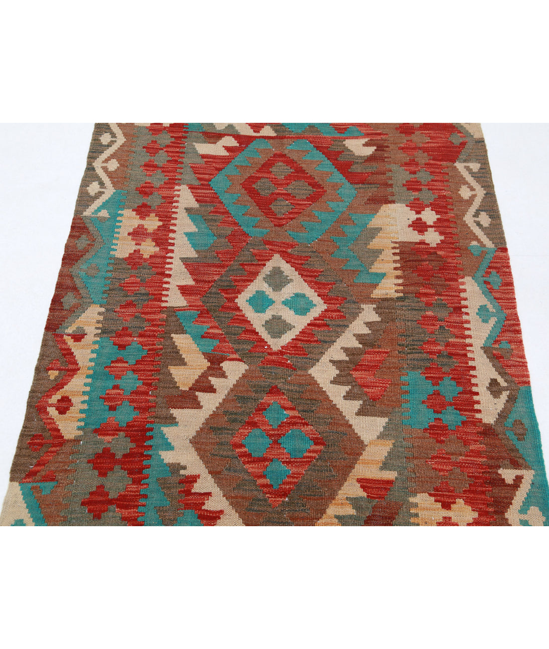 Hand Knotted Maimana Kilim Wool Kilim Rug - 3'2'' x 4'10'' 3'2'' x 4'10'' (95 X 145) / Multi / Multi