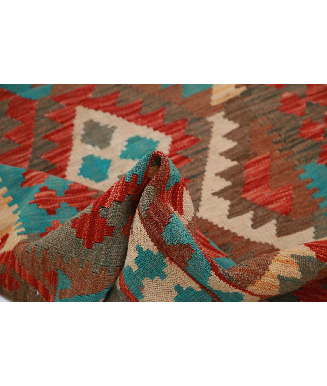 Hand Knotted Maimana Kilim Wool Kilim Rug - 3'2'' x 4'10'' 3'2'' x 4'10'' (95 X 145) / Multi / Multi