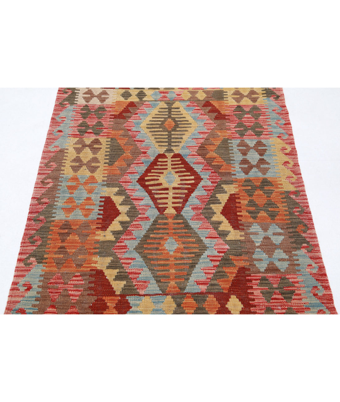 Hand Knotted Maimana Kilim Wool Kilim Rug - 3'2'' x 4'10'' 3'2'' x 4'10'' (95 X 145) / Multi / Multi