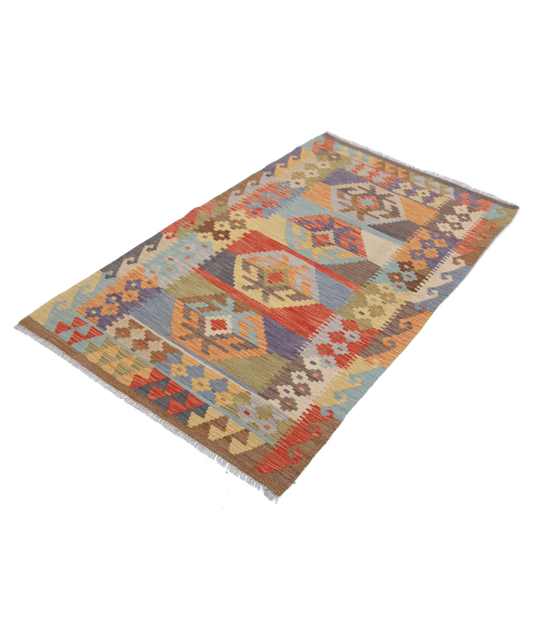 Hand Knotted Maimana Kilim Wool Kilim Rug - 3'1'' x 5'1'' 3'1'' x 5'1'' (93 X 153) / Multi / Multi