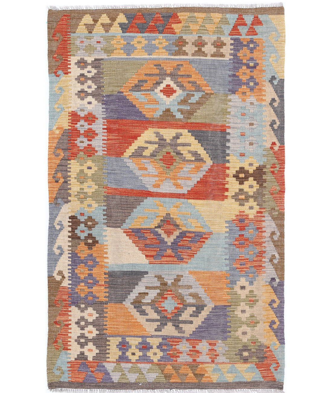 Hand Woven Maimana Kilim Wool Kilim Rug - 3'1'' x 5'1''