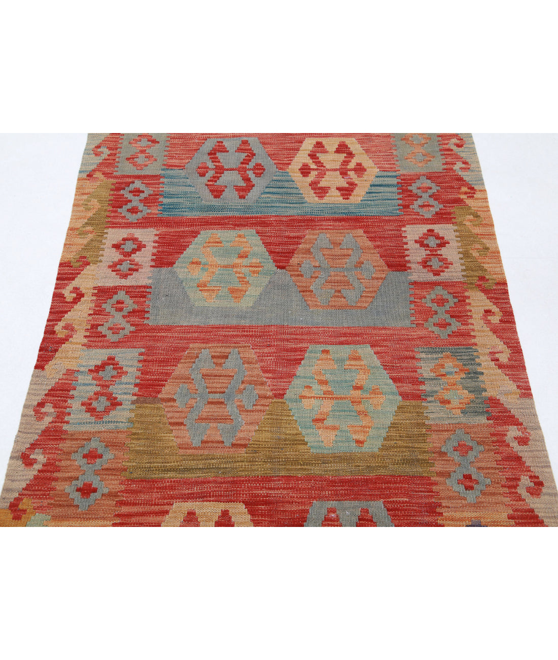 Hand Knotted Maimana Kilim Wool Kilim Rug - 3'2'' x 5'3'' 3'2'' x 5'3'' (95 X 158) / Multi / Multi