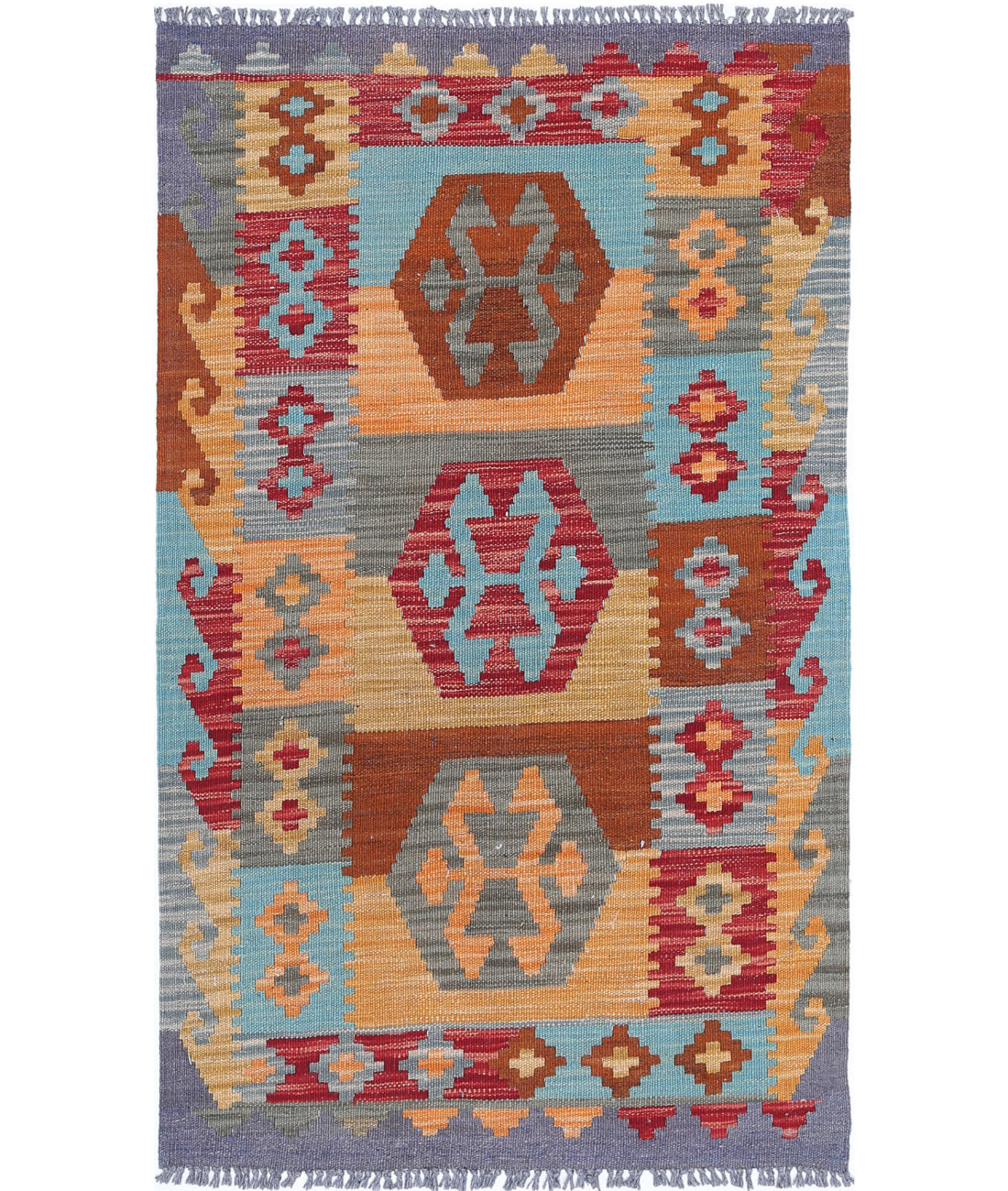 Hand Knotted Maimana Kilim Wool Kilim Rug - 2'5'' x 4'1'' 2'5'' x 4'1'' (73 X 123) / Multi / Multi