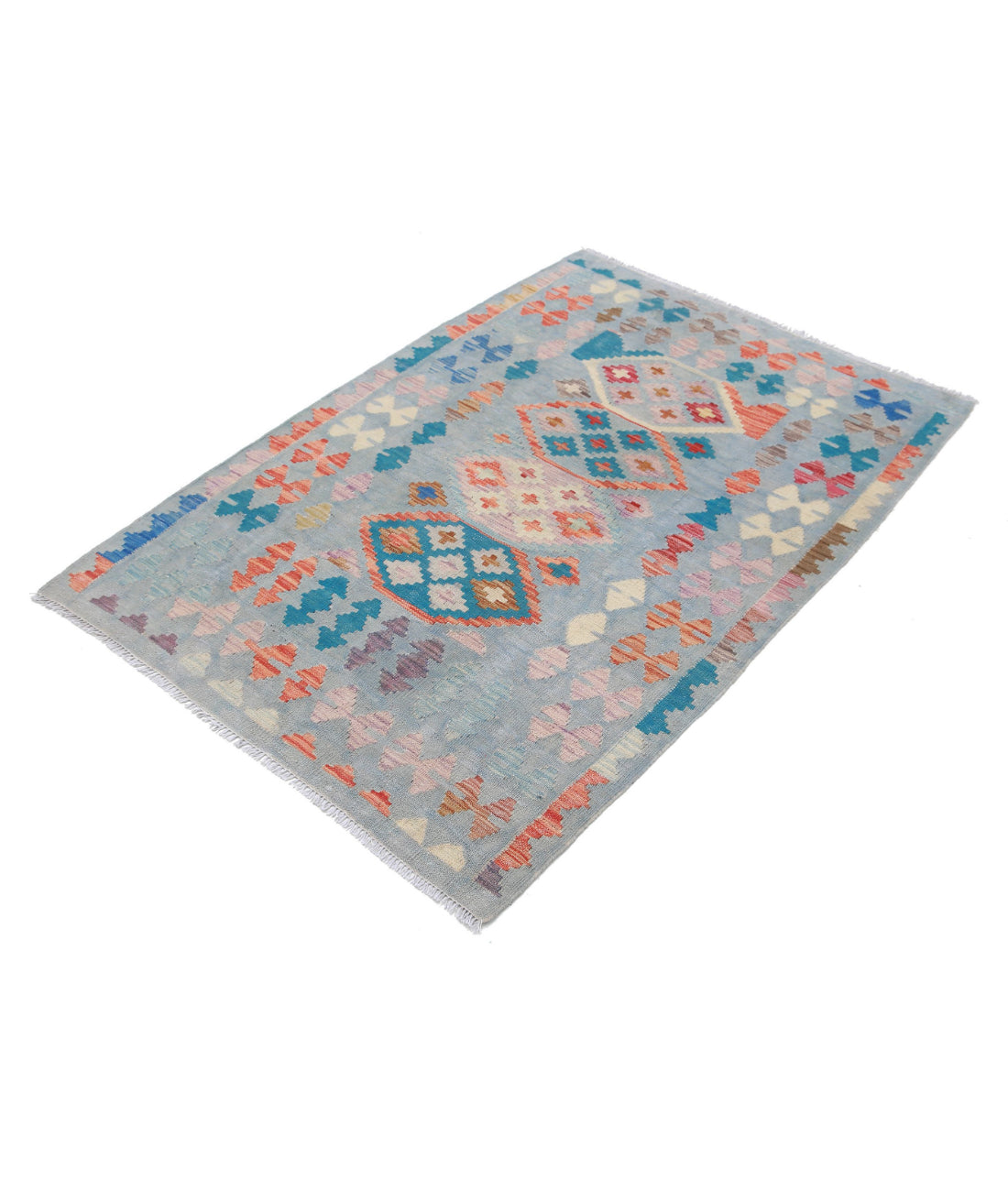 Hand Knotted Maimana Kilim Wool Kilim Rug - 3'4'' x 4'10'' 3'4'' x 4'10'' (100 X 145) / Multi / Multi