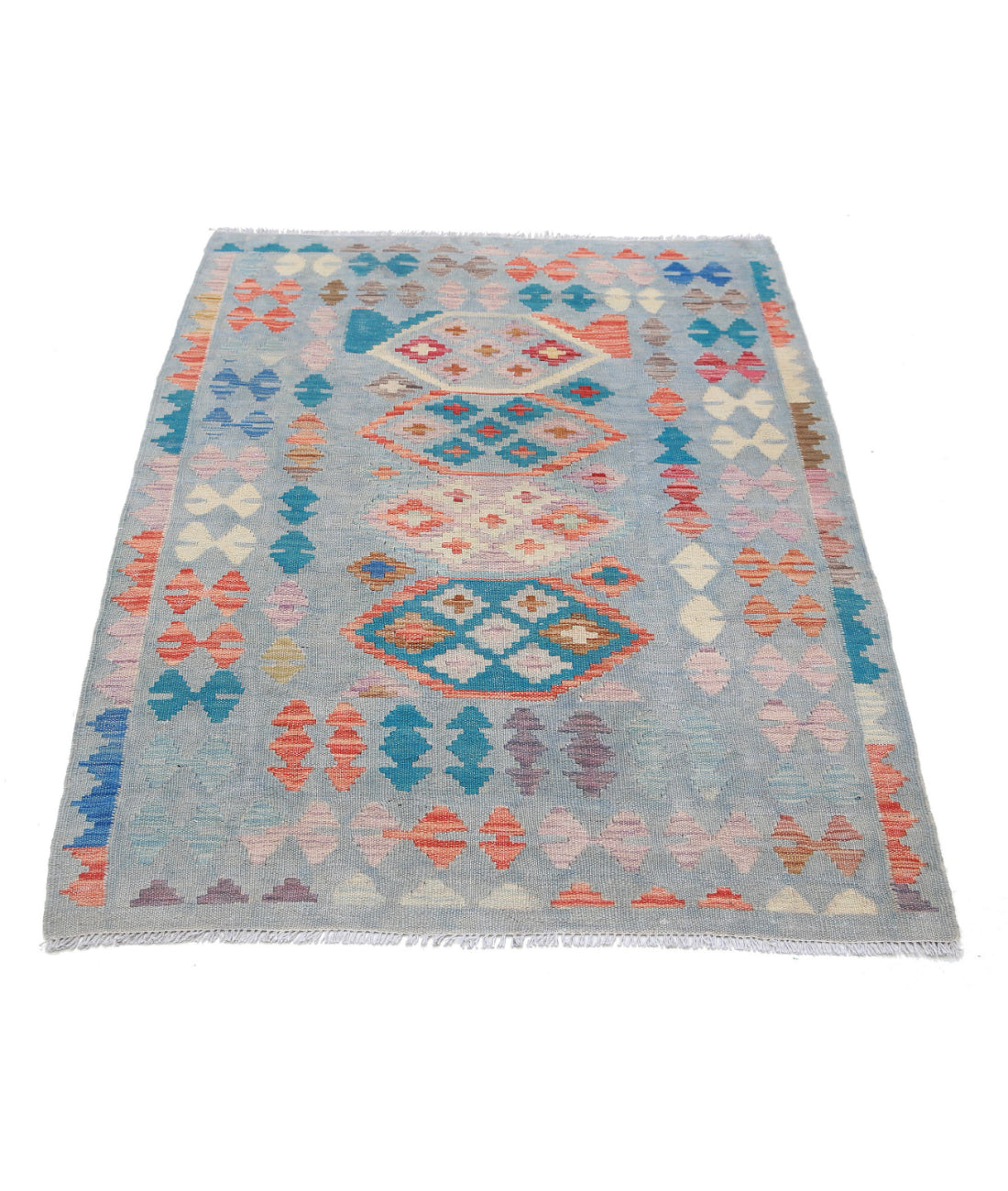 Hand Knotted Maimana Kilim Wool Kilim Rug - 3'4'' x 4'10'' 3'4'' x 4'10'' (100 X 145) / Multi / Multi