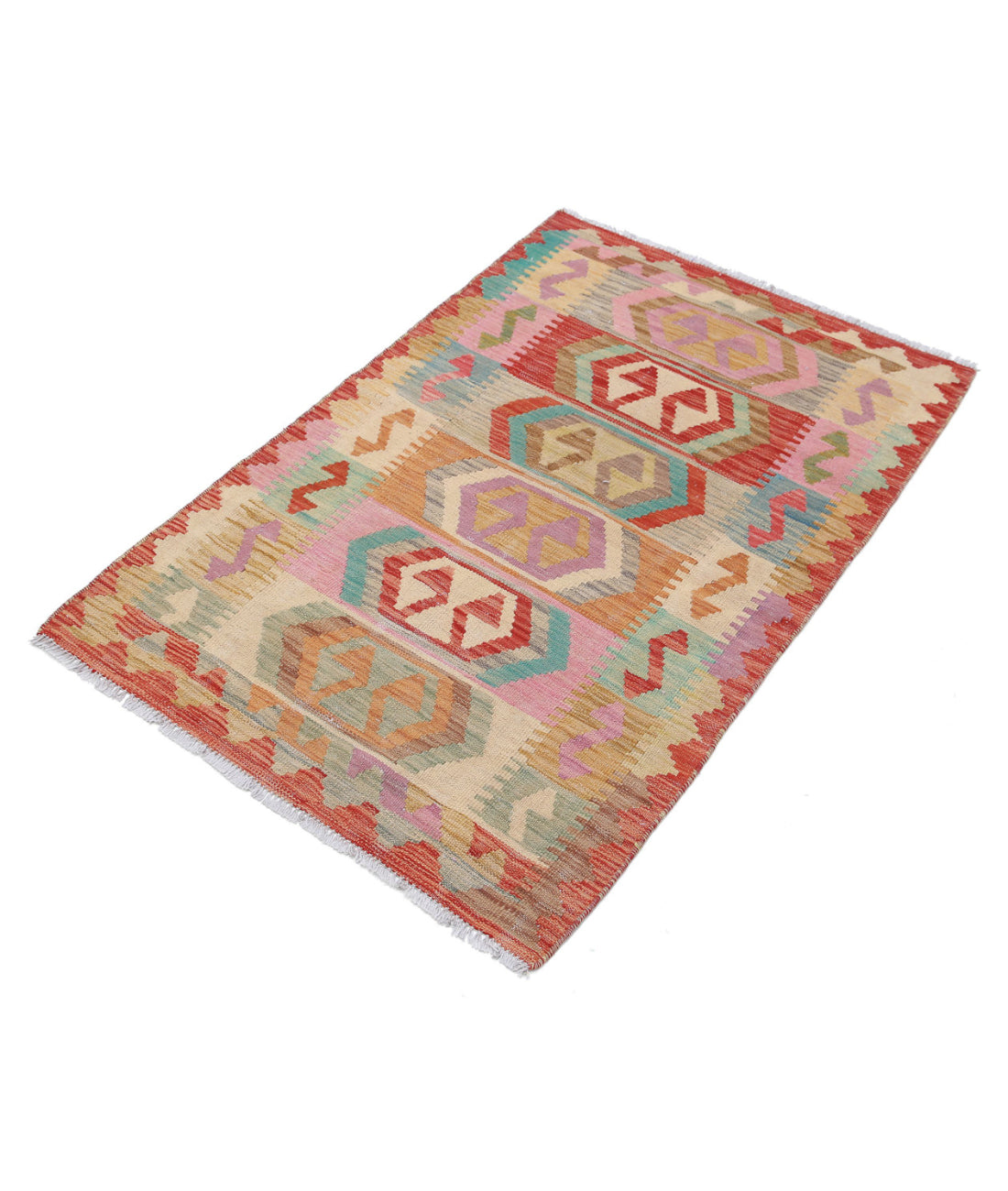 Hand Knotted Maimana Kilim Wool Kilim Rug - 2'8'' x 4'2'' 2'8'' x 4'2'' (80 X 125) / Multi / Multi