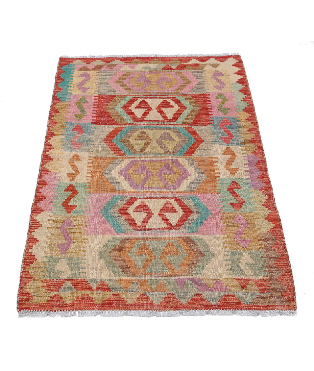 Hand Knotted Maimana Kilim Wool Kilim Rug - 2'8'' x 4'2'' 2'8'' x 4'2'' (80 X 125) / Multi / Multi