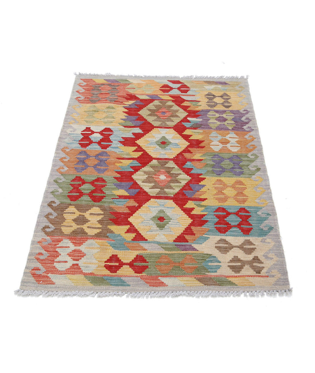 Hand Knotted Maimana Kilim Wool Kilim Rug - 2'8'' x 4'1'' 2'8'' x 4'1'' (80 X 123) / Multi / Multi