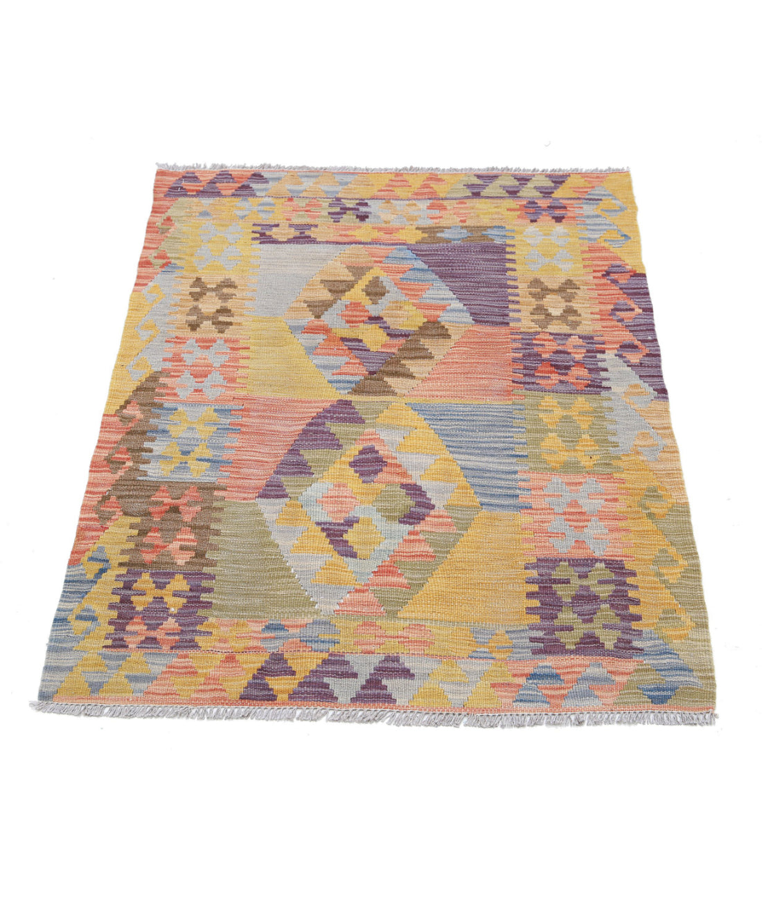 Hand Knotted Maimana Kilim Wool Kilim Rug - 2'8'' x 3'10'' 2'8'' x 3'10'' (80 X 115) / Multi / Multi