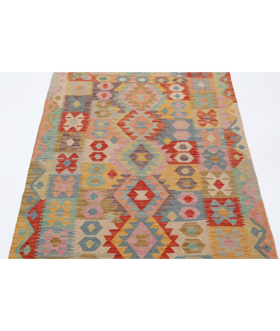 Hand Knotted Maimana Kilim Wool Kilim Rug - 3'4'' x 4'10'' 3'4'' x 4'10'' (100 X 145) / Multi / Multi
