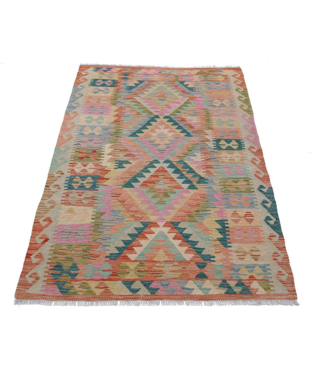 Hand Knotted Maimana Kilim Wool Kilim Rug - 3'3'' x 5'2'' 3'3'' x 5'2'' (98 X 155) / Multi / Multi