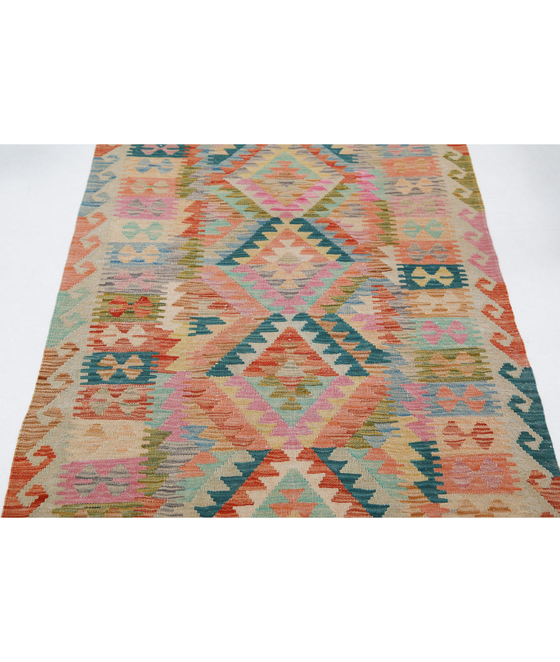 Hand Knotted Maimana Kilim Wool Kilim Rug - 3'3'' x 5'2'' 3'3'' x 5'2'' (98 X 155) / Multi / Multi
