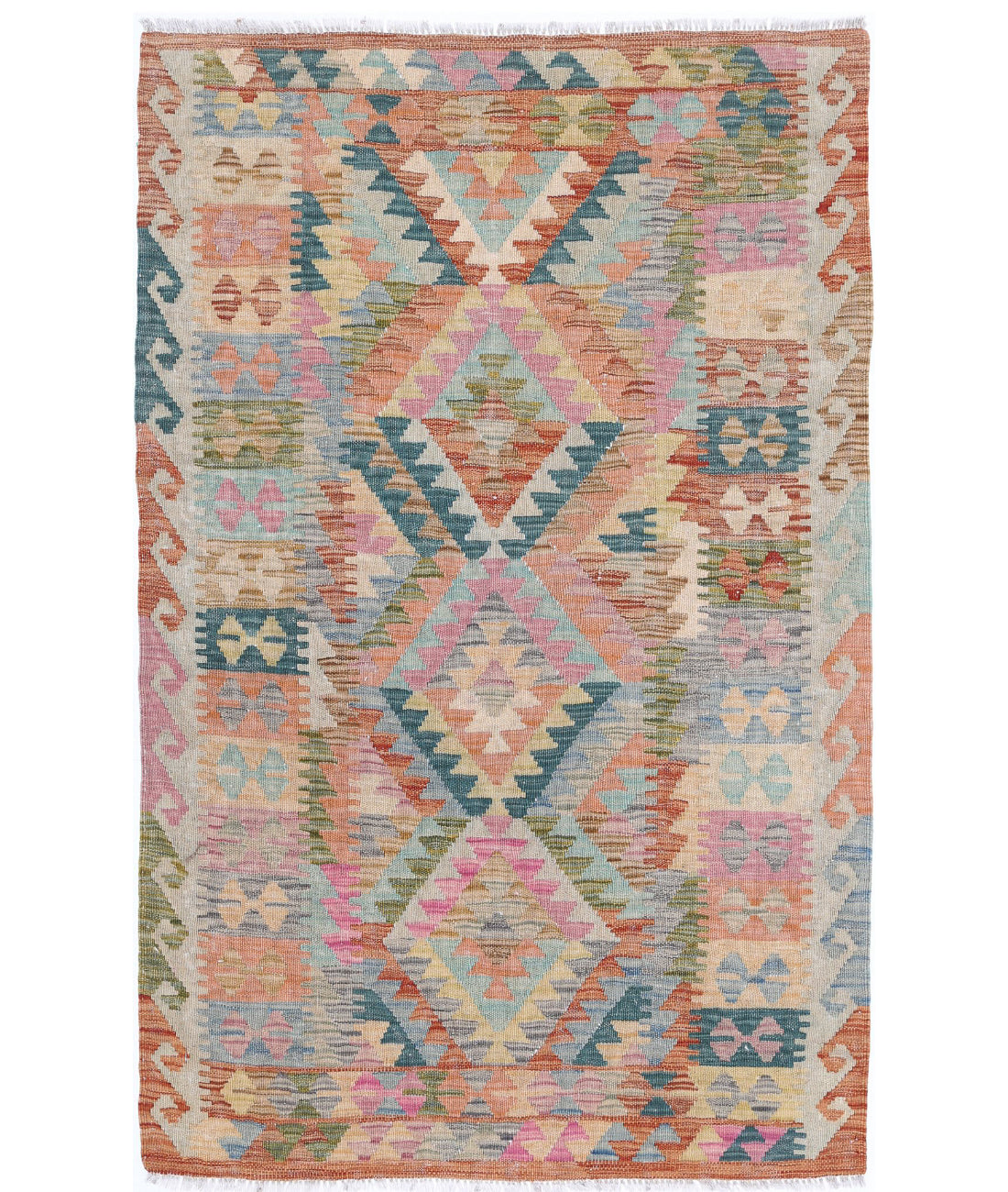 Hand Woven Maimana Kilim Wool Kilim Rug - 3'3'' x 5'2''