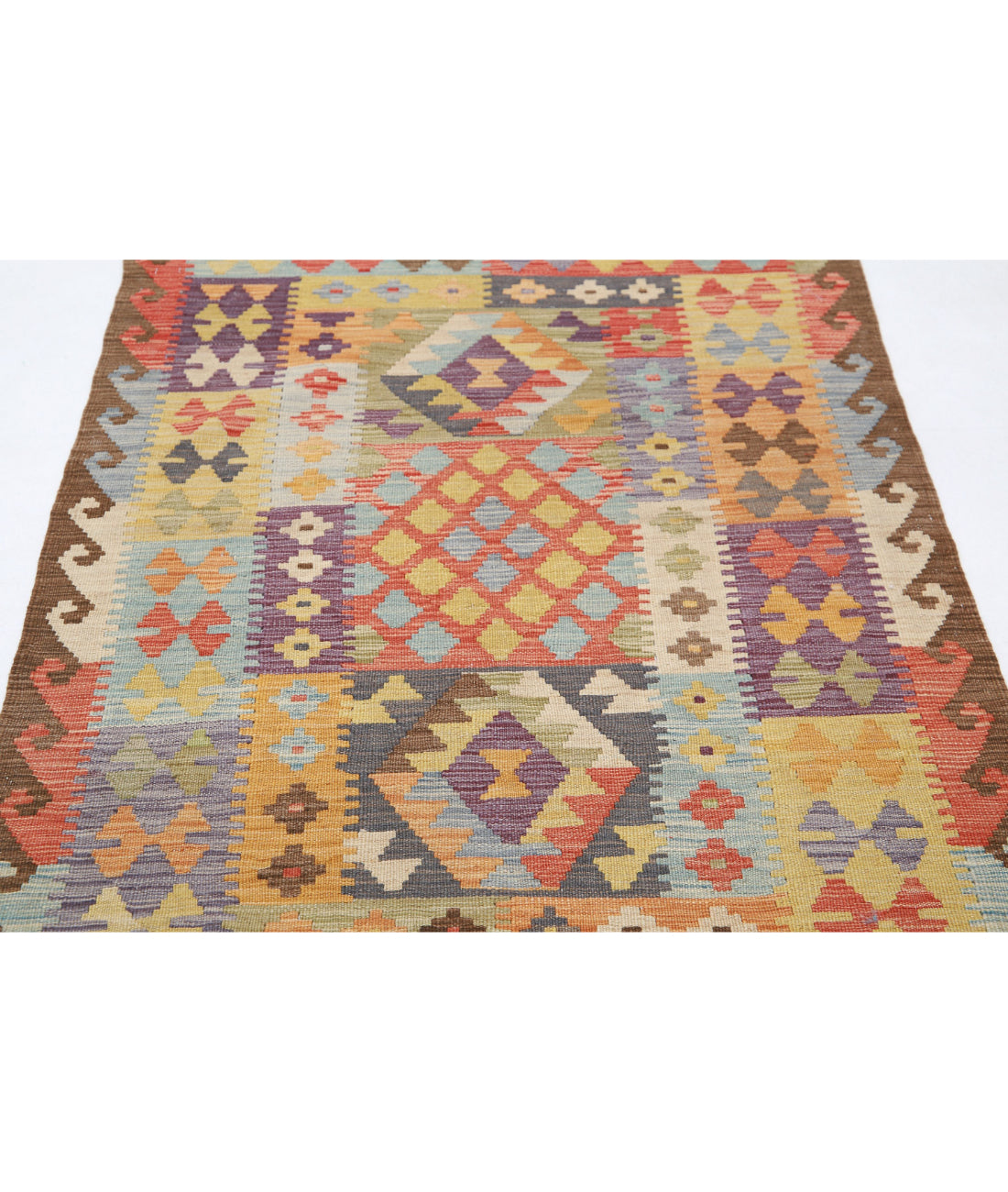 Hand Knotted Maimana Kilim Wool Kilim Rug - 3'4'' x 5'0'' 3'4'' x 5'0'' (100 X 150) / Multi / Multi